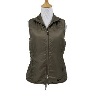Nike Vest Womens S Small Olive Filled Golf Thermore Zip Up Lightweight Jacket
